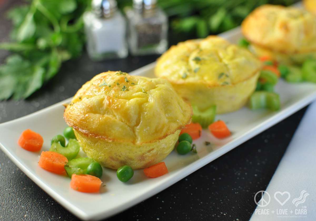 Chicken Pot Pie Egg Muffins | Peace Love and Low Carb