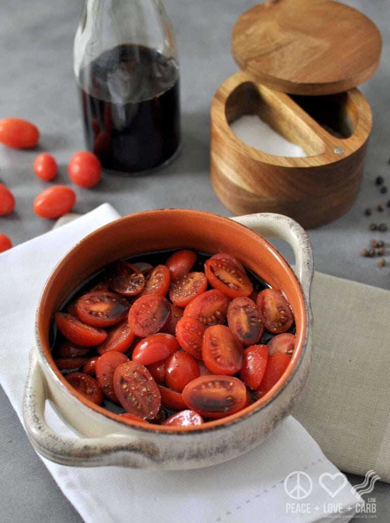 Balsamic Marinated Tomatoes - Low Carb, Paleo | Peace Love and Low Carb