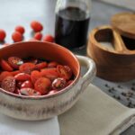 Balsamic Marinated Tomatoes, perfect for adding to salads, enjoying with mozzarella cheese and fresh basil, or on their own!