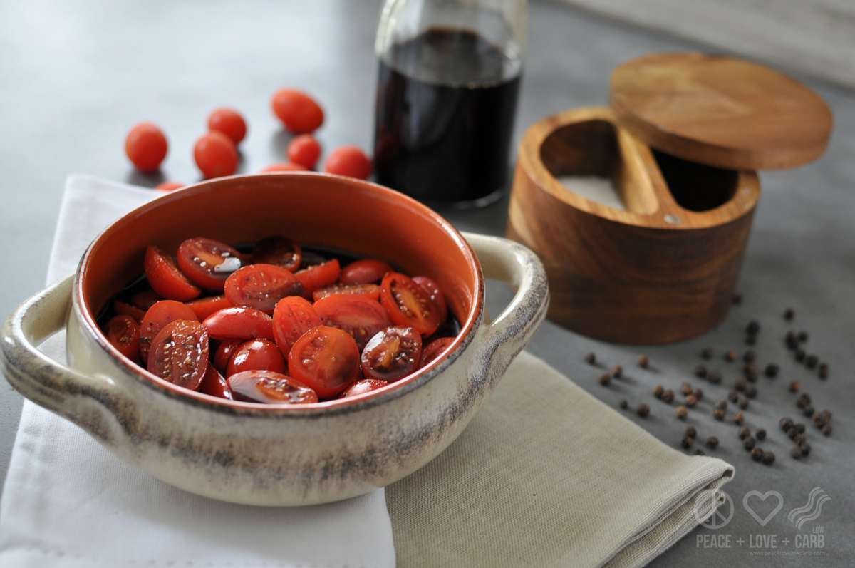 Balsamic Marinated Tomatoes - Low Carb, Paleo | Peace Love and Low Carb 