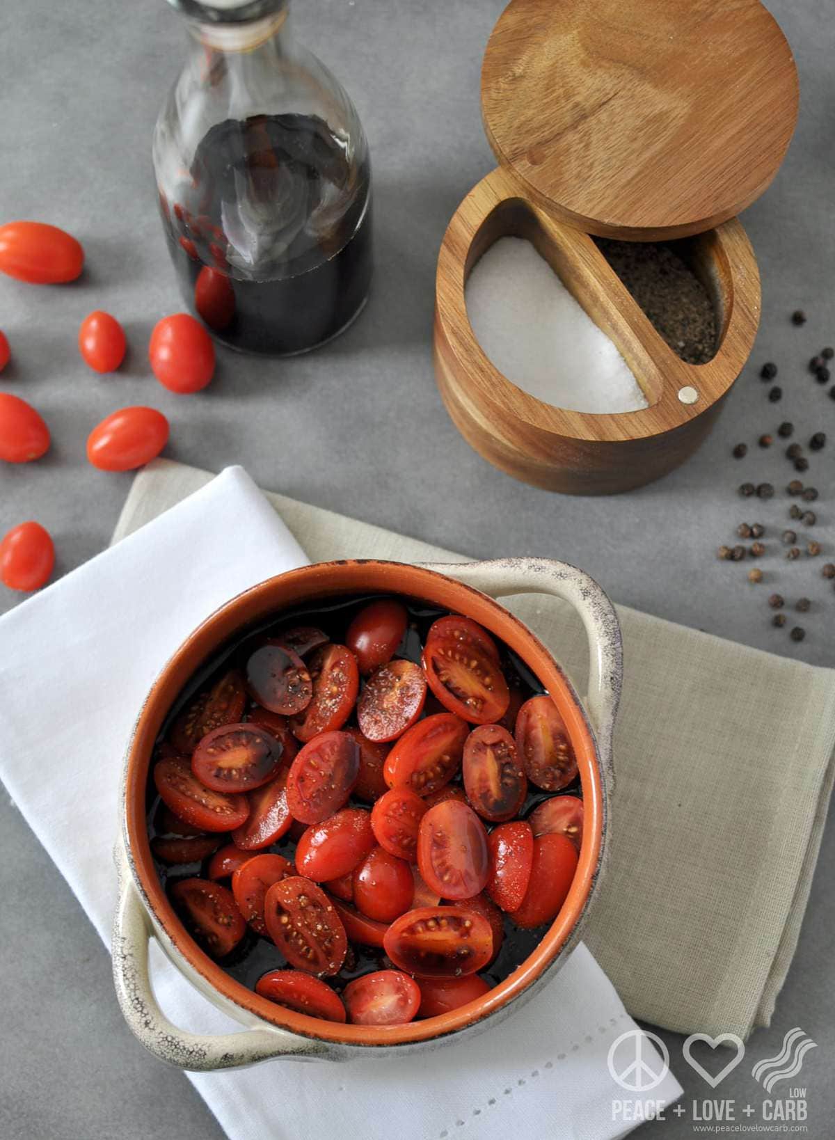Balsamic Marinated Tomatoes - Low Carb, Paleo | Peace Love and Low Carb 