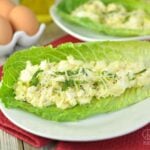 These Caesar Egg Salad Lettuce Wraps are a delicious spin on traditional egg salad: creamy and satisfying, full of Caesar flavor, and a refreshing crunch the lettuce wraps. The perfect lunch!