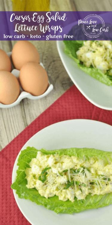 These Caesar Egg Salad Lettuce Wraps are a delicious spin on traditional egg salad: creamy and satisfying, full of Caesar flavor, and a refreshing crunch the lettuce wraps. The perfect lunch!