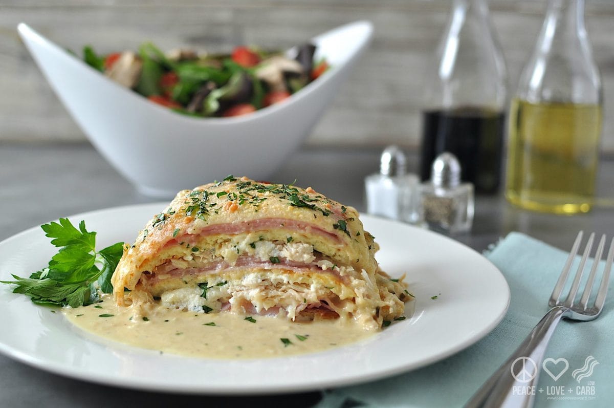 Chicken Cordon Bleu Lasagna - Low Carb, Gluten Free 