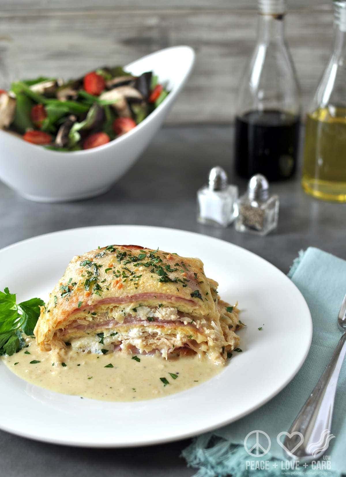 Chicken Cordon Bleu Lasagna Low Carb Gluten Free Peace Love