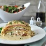 This Chicken Cordon Bleu Lasagna features the classic flavors of chicken cordon bleu, with a low carb twist: homemade keto "noodles" that add a layer of savory, cheesy goodness.