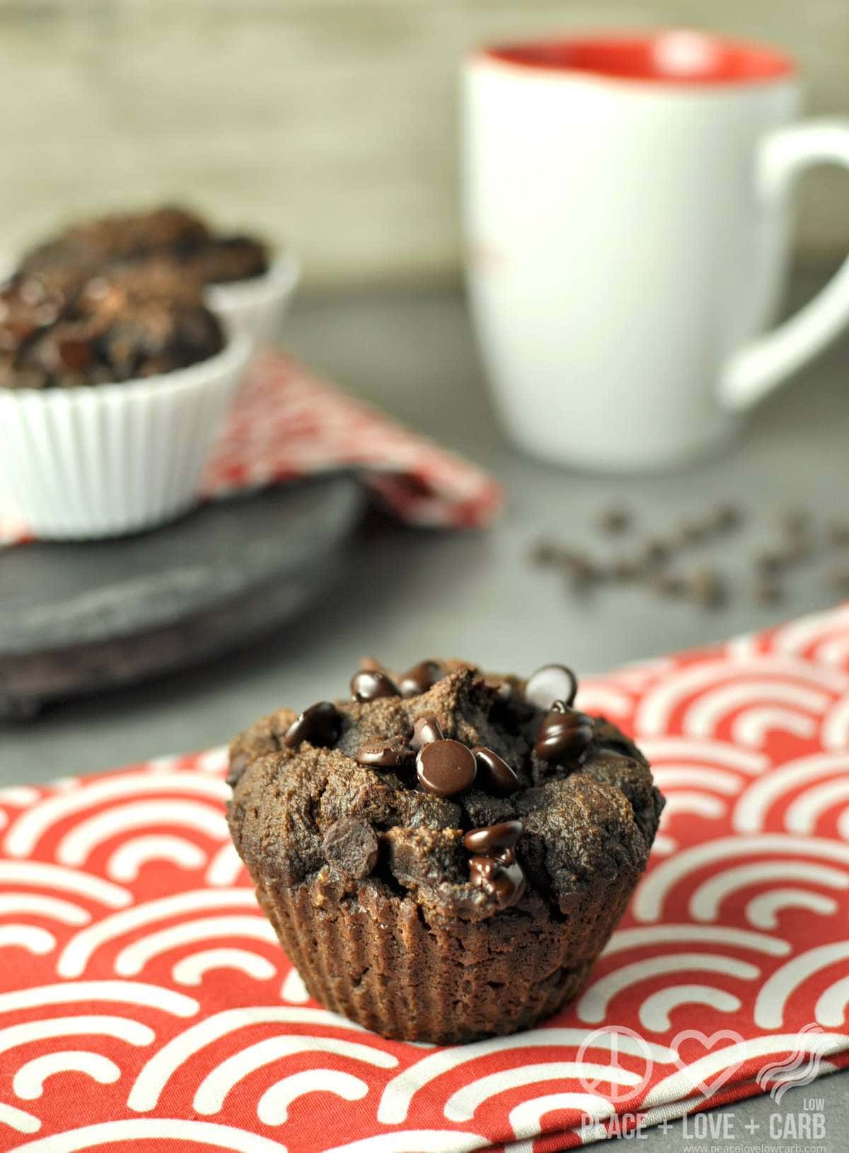 Double Chocolate Chip Pumpkin Spice Muffins - Low Carb, Gluten Free | Peace Love and Low Carb 