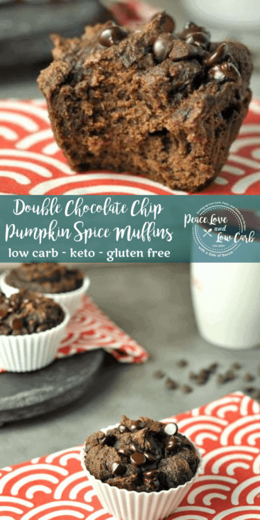 Chocolatey, lightly sweetened, and full of fall flavor. These Double Chocolate Chip Pumpkin Spice Muffins are a must try, any time of year.