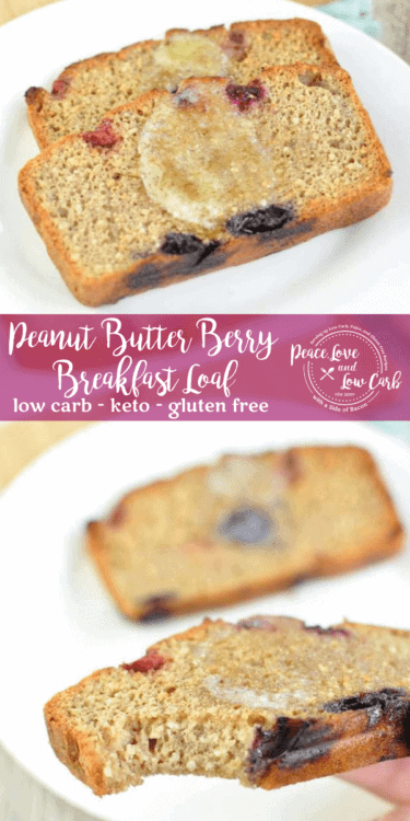 Peanut Butter and Jelly, remixed as a low carb breakfast loaf. The perfect slightly sweet keto breakfast on the go.