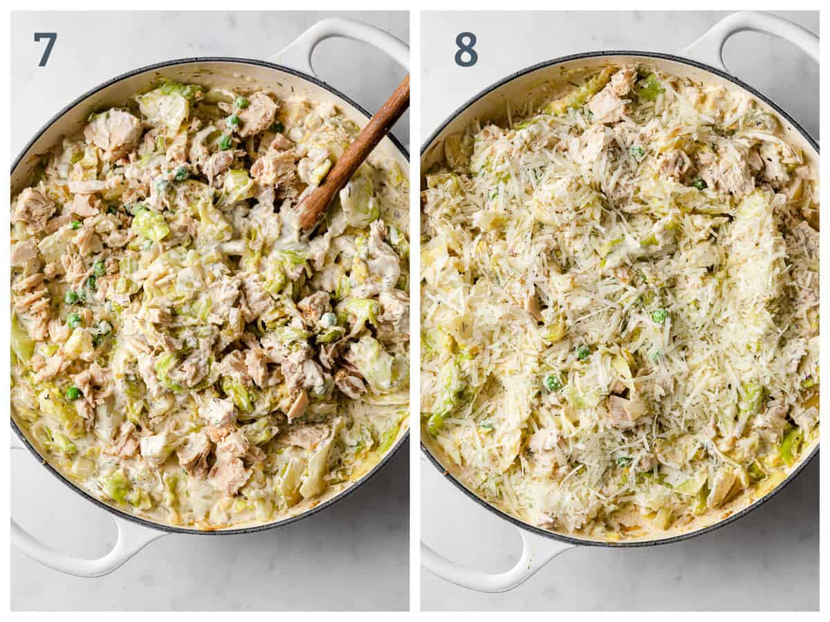 Step by step instructions for making homemade low carb tuna casserole
