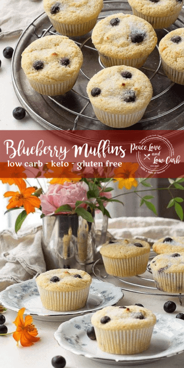 Keto, Low Carb Blueberry Muffins. Warm, delicious and comforting. Best of all, they are gluten free too. Enjoy an old classic without all the sugar.