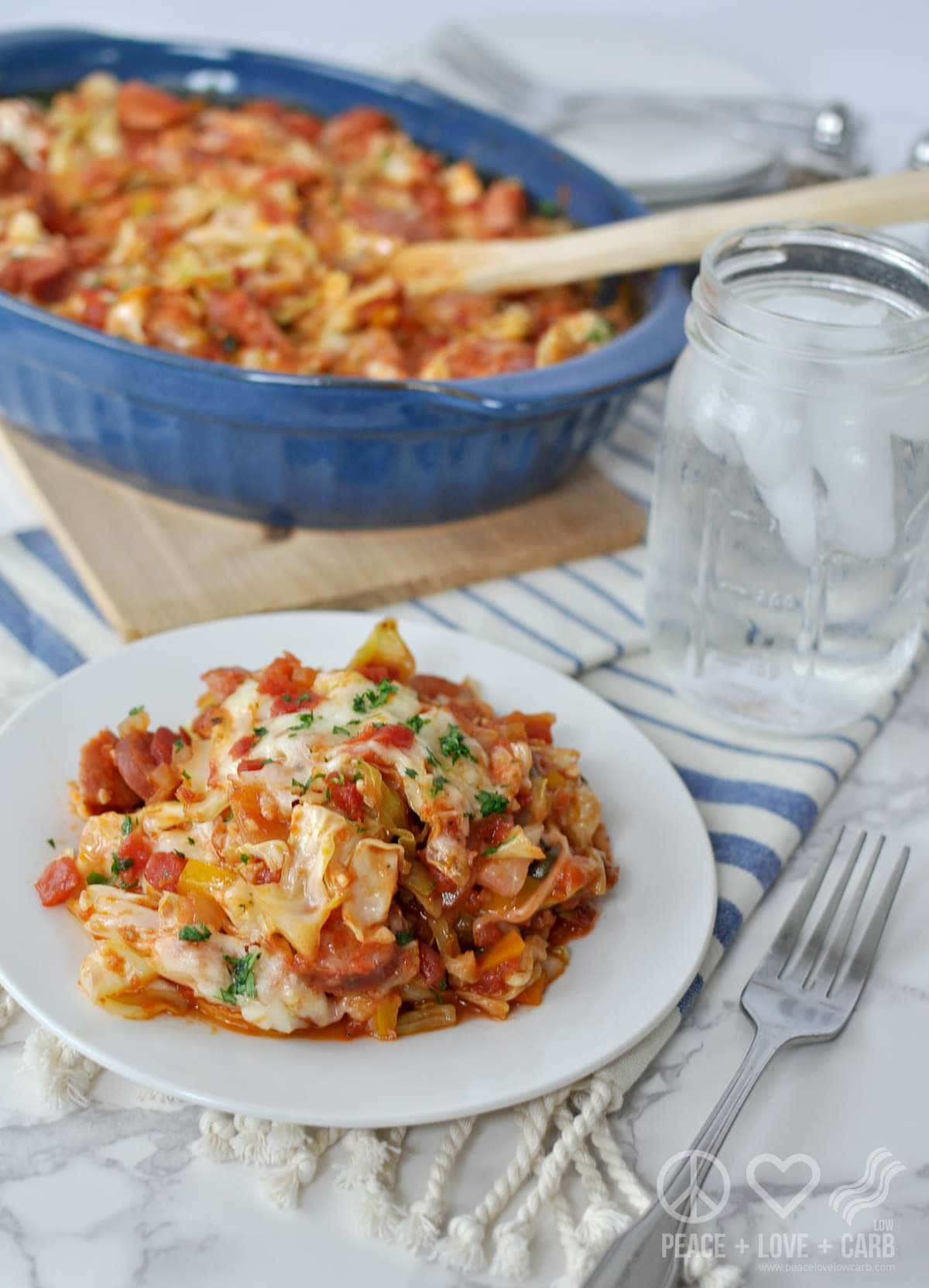 Cheesy Smoked Sausage and Cabbage Casserole - Low Carb, Gluten Free | Peace Love and Low Carb 