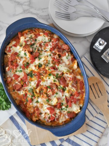 Cheesy Smoked Sausage and Cabbage Casserole - Low Carb, Gluten Free | Peace Love and Low Carb