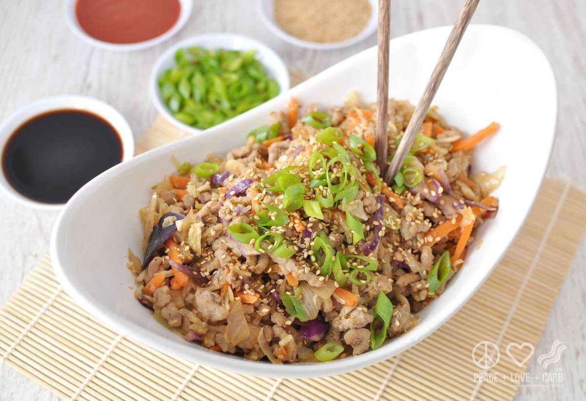 Paleo Pork Egg Roll in a Bowl (Crack Slaw) | Peace Love and Low Carb