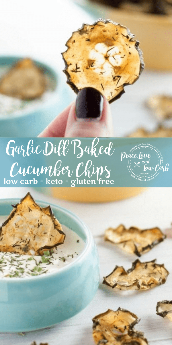 Garlic Dill Baked Cucumber Chips Peace Love and Low Carb