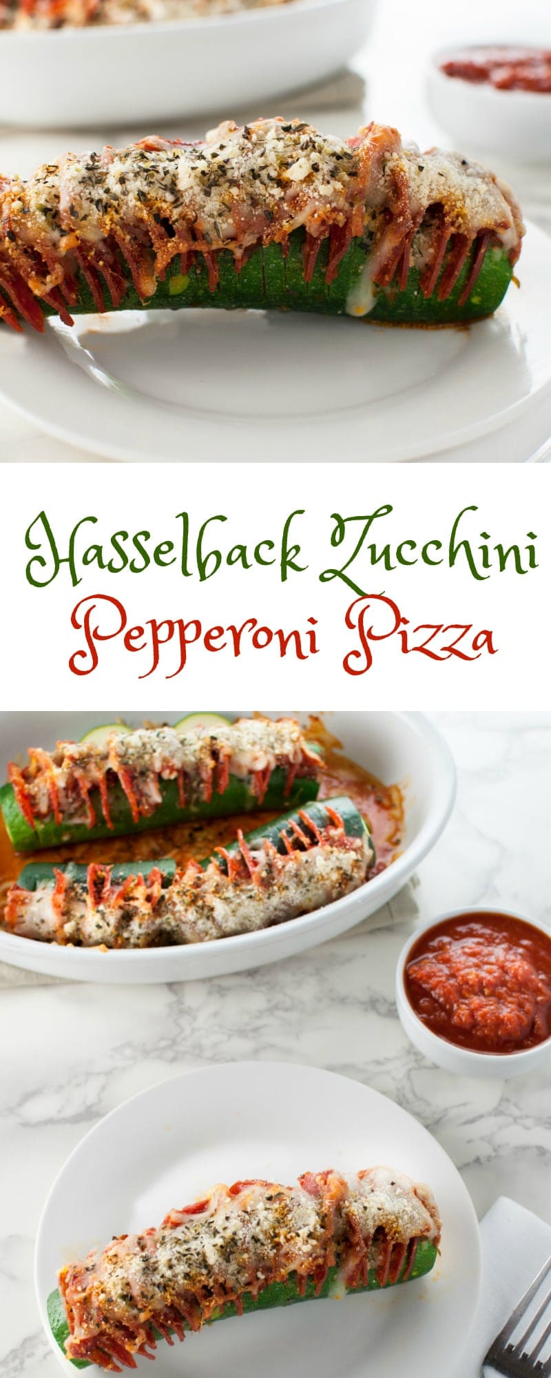 Hasselback Zucchini Pepperoni Pizza - Low Carb, Gluten Free | Peace Love and Low Carb