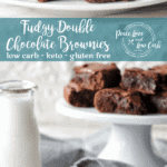 Fudgy Double Chocolate Keto Brownies | Peace Love And Low Carb