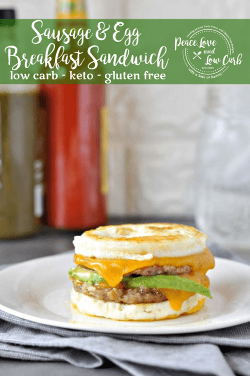 Who needs fast food when you can make your own low carb and keto McMuffin Sausage and Egg Breakfast Sandwich right at home. You won't even miss the english muffin... It's that GOOD!