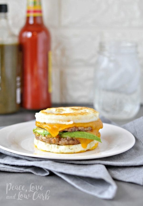 Keto Sausage And Egg Breakfast Sandwich Peace Love And Low Carb 2763