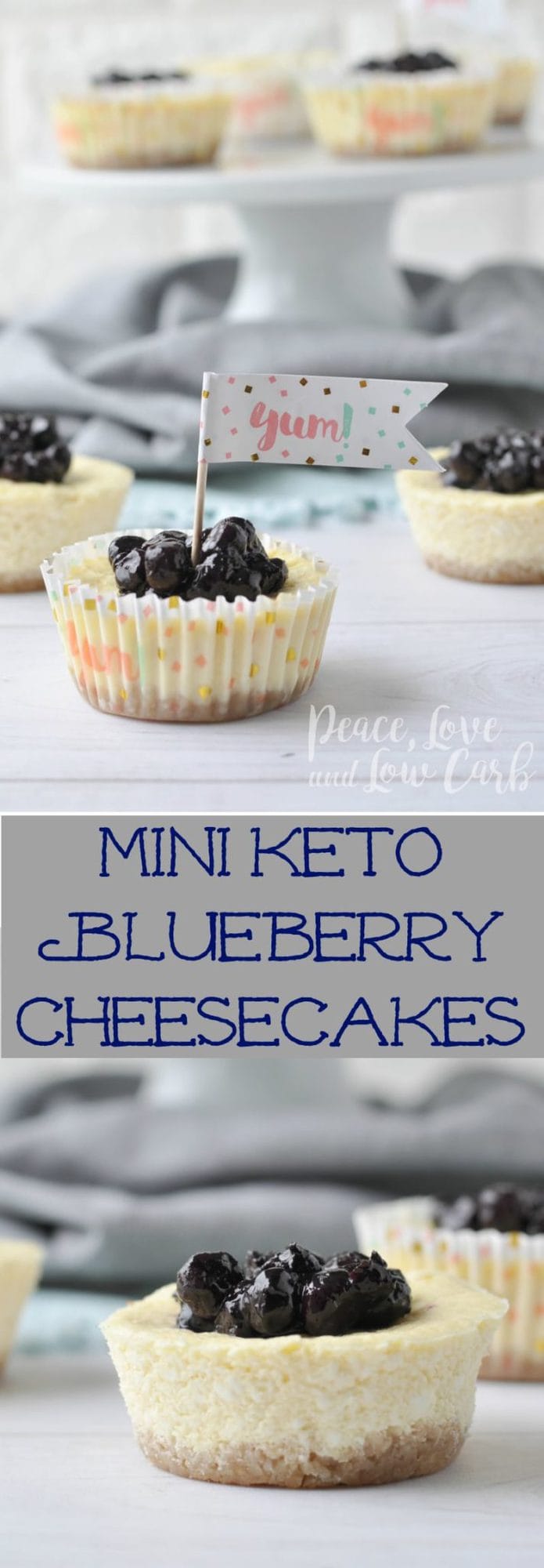 Mini Keto Blueberry Cheesecakes | Peace Love and Low Carb