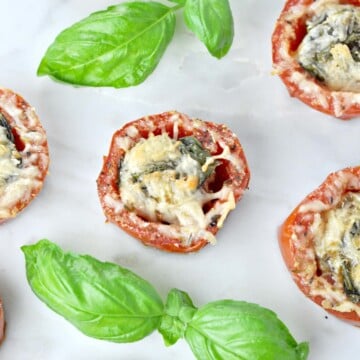 Oven Roasted Basil Parmesan Tomatoes | Peace Love and Low Carb