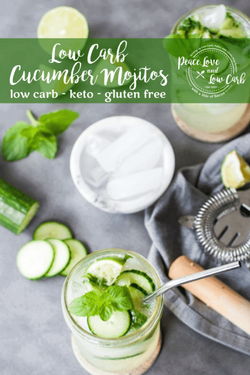 Summer is upon us and it's time for some low carb fun in the sun. You can still have all your favorite cocktails, it just takes a little creativity - Low Carb Cucumber Mojitos