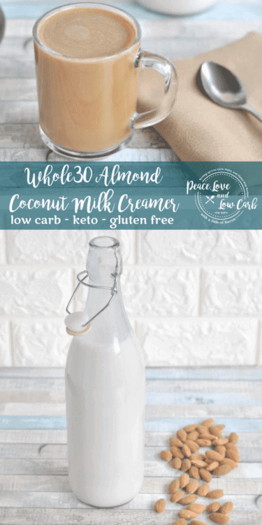 Finding a good Whole30 compliant almond milk or coconut milk can be tricky. Check out this easy peasy Low Carb Whole30 Almond Coconut Milk Creamer recipe.