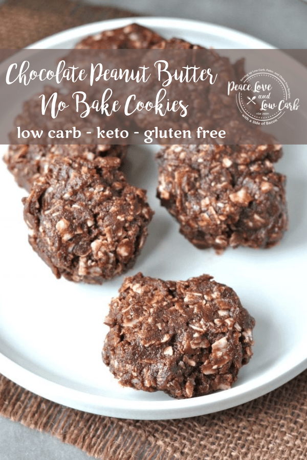 Chocolate Peanut Butter Low Carb Keto No Bake Cookies
