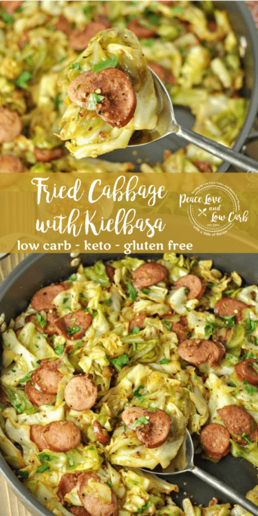 Fried Cabbage with Kielbasa - Low Carb, Paleo Gluten Free