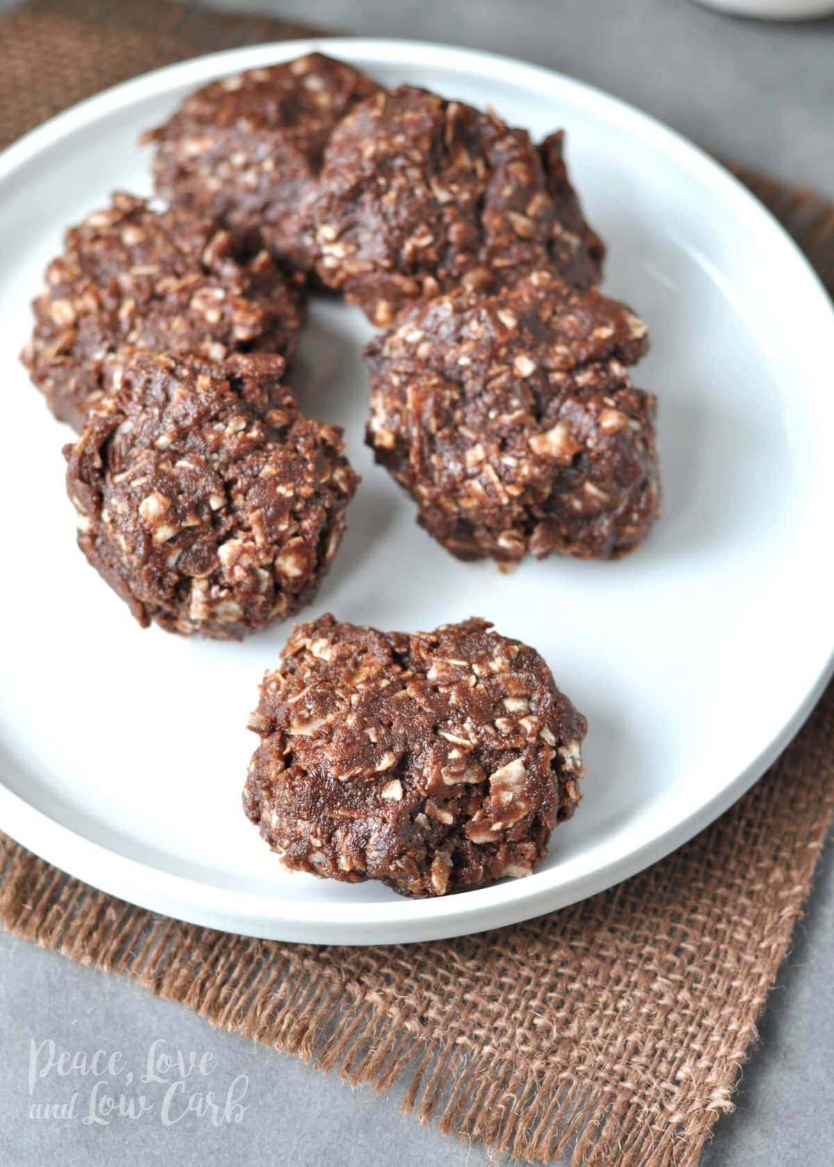 Chocolate Peanut Butter Low Carb Keto No Bake Cookies