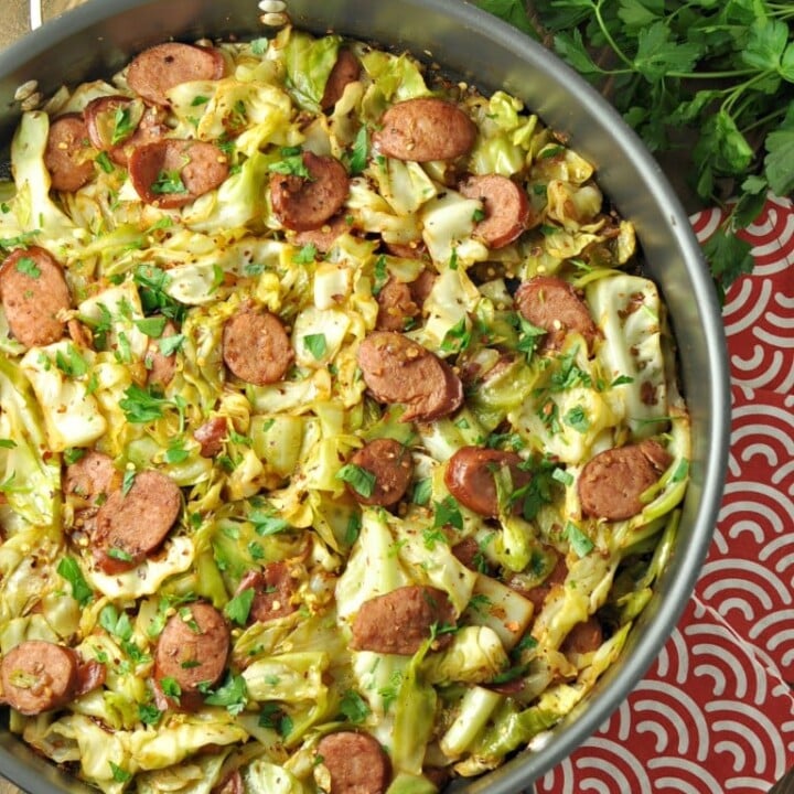 Fried Cabbage with Kielbasa - Low Carb, Paleo Gluten Free