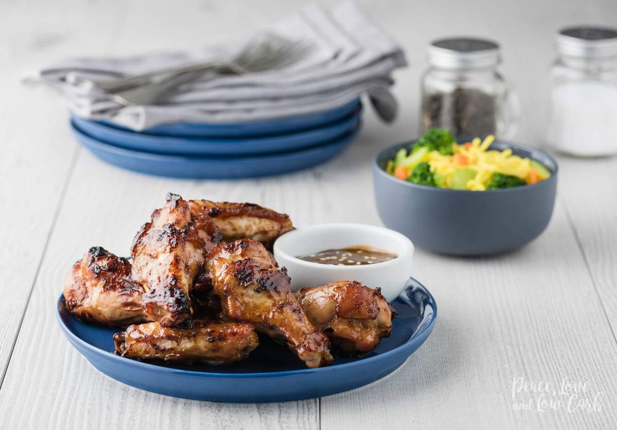 Low Carb Crispy Baked Teriyaki Wings - Peace Love and Low Carb