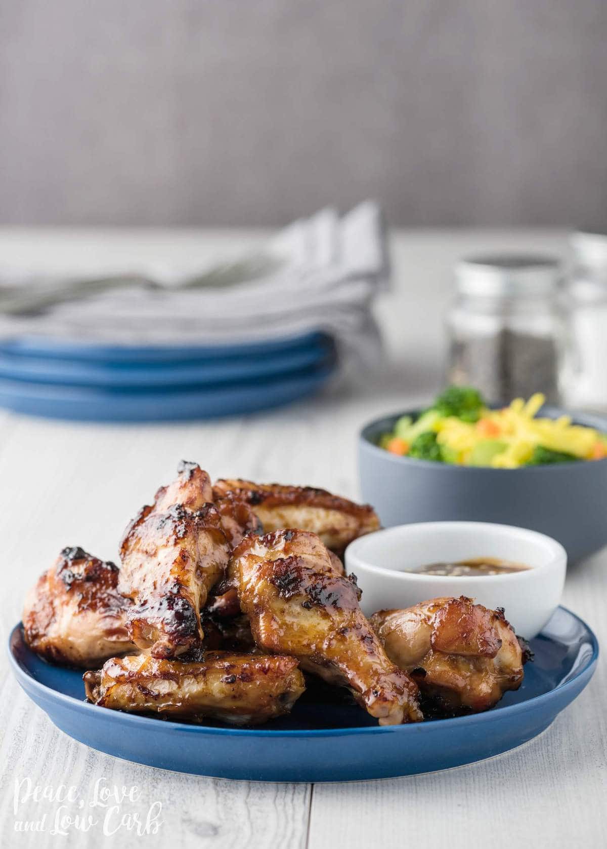 Low Carb Crispy Baked Teriyaki Wings - Peace Love and Low Carb