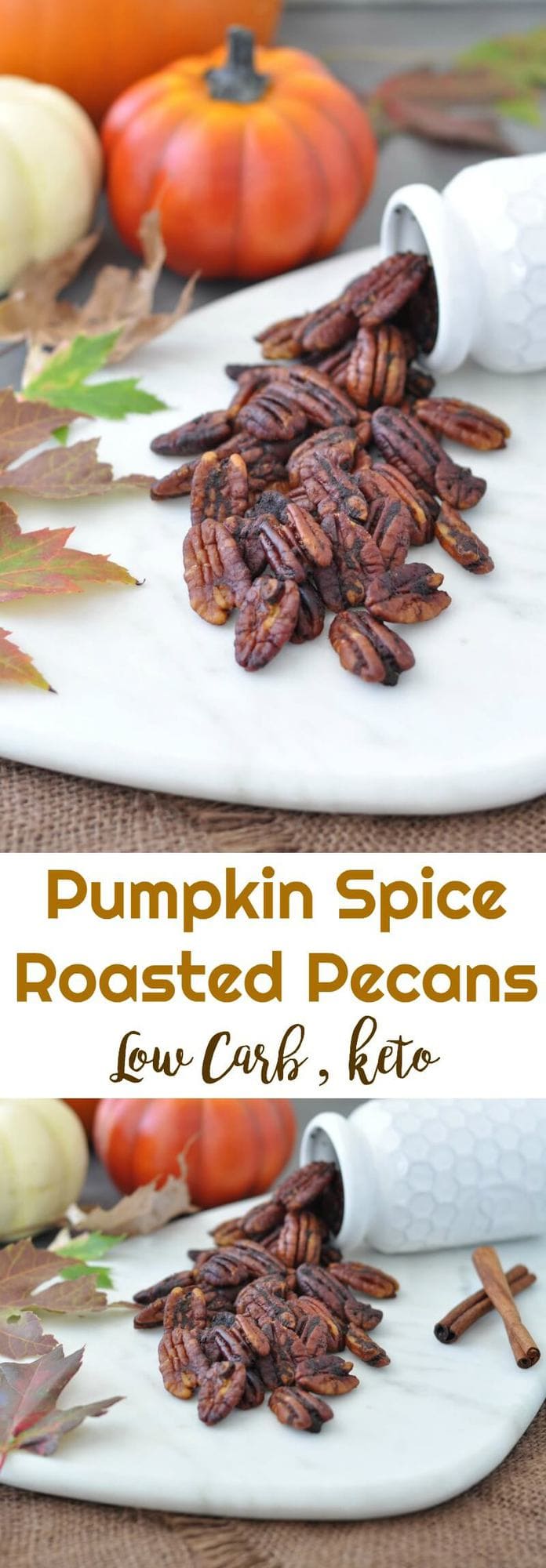 Low Carb Pumpkin Spice Roasted Pecans | Peace Love and Low Carb