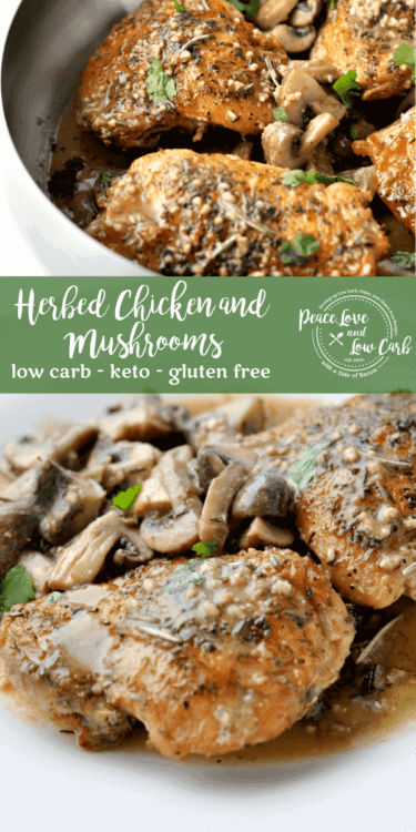 This herbed chicken and mushrooms is so tender and juicy, the perfect keto chicken recipe, full of flavor and ready in just over 30 minutes.