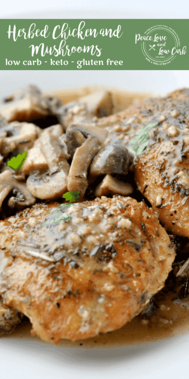 This herbed chicken and mushrooms is so tender and juicy, the perfect keto chicken recipe, full of flavor and ready in just over 30 minutes.