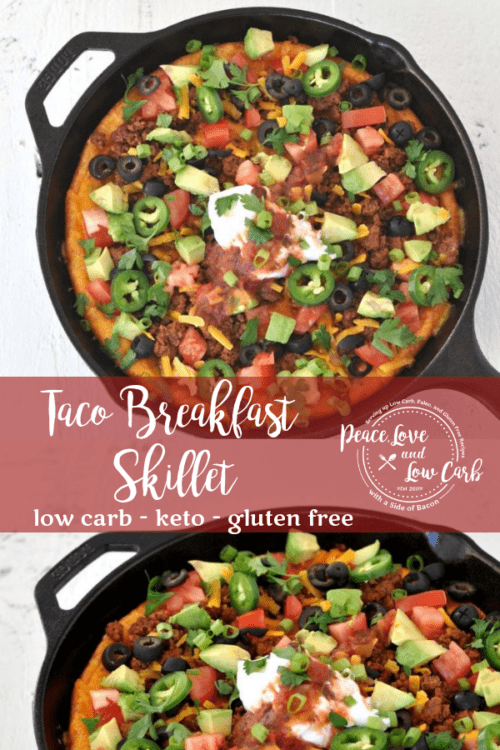 Keto Taco Breakfast Skillet – Quick and easy low carb meal prep for those busy weekday mornings.