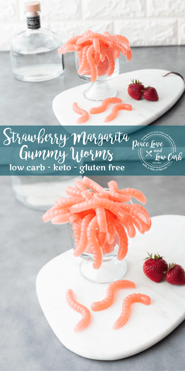 Low Carb Strawberry Margarita Gummy Worms Keto Happy Hour