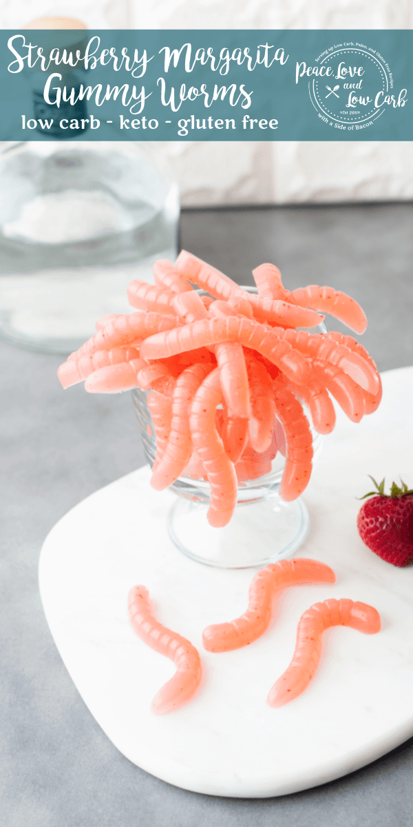 Low Carb Strawberry Margarita Gummy Worms Keto Happy Hour
