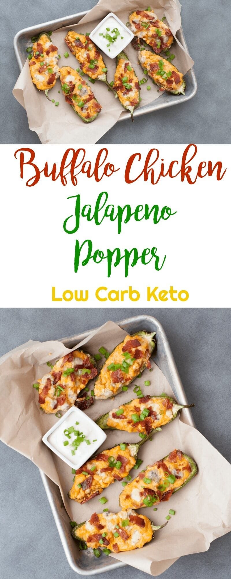 Buffalo Chicken Jalapeno Poppers | Peace Love and Low Carb #keto #lowcarb #jalapenopoppers #buffalochicken #ketorecipes