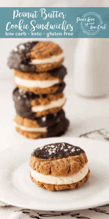 How could you possibly go wrong with Low Carb Chocolate Peanut Butter Cookie Sandwiches?