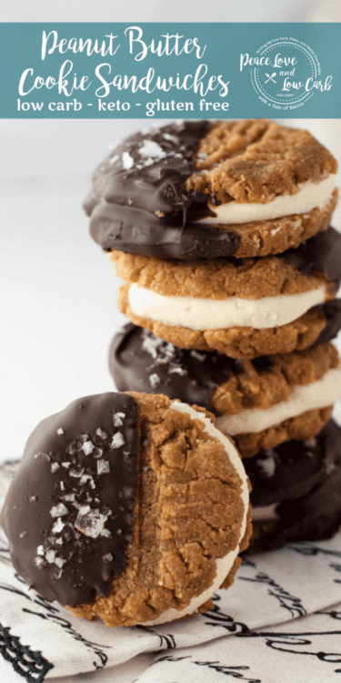 How could you possibly go wrong with Low Carb Chocolate Peanut Butter Cookie Sandwiches?