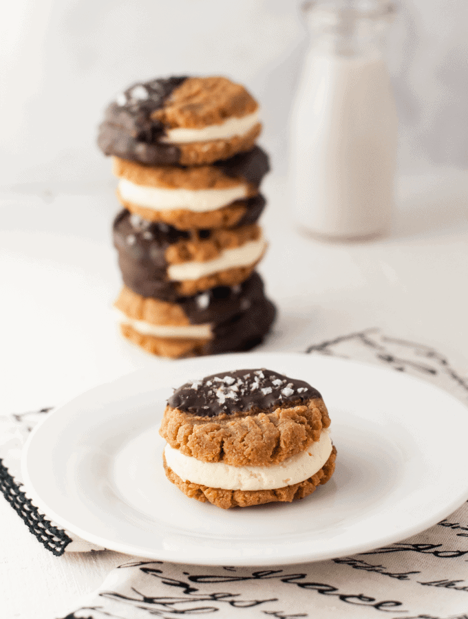 Low Carb Chocolate Peanut Butter Cookie Sandwiches