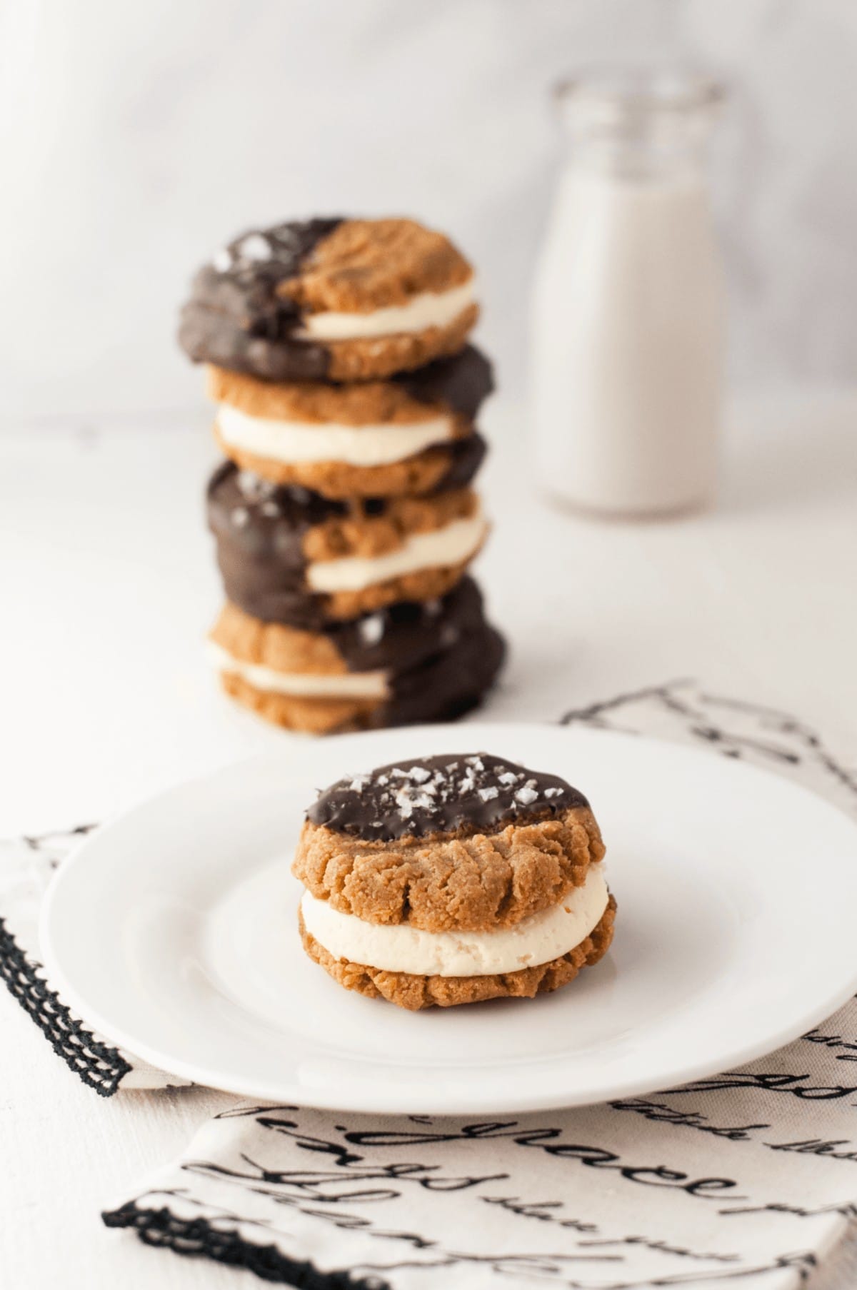 Low Carb Chocolate Peanut Butter Cookie Sandwiches 