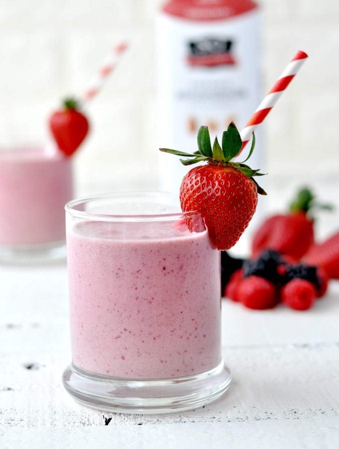 Low Carb Dairy Free Peanut Butter and Jelly PB&J Smoothie
