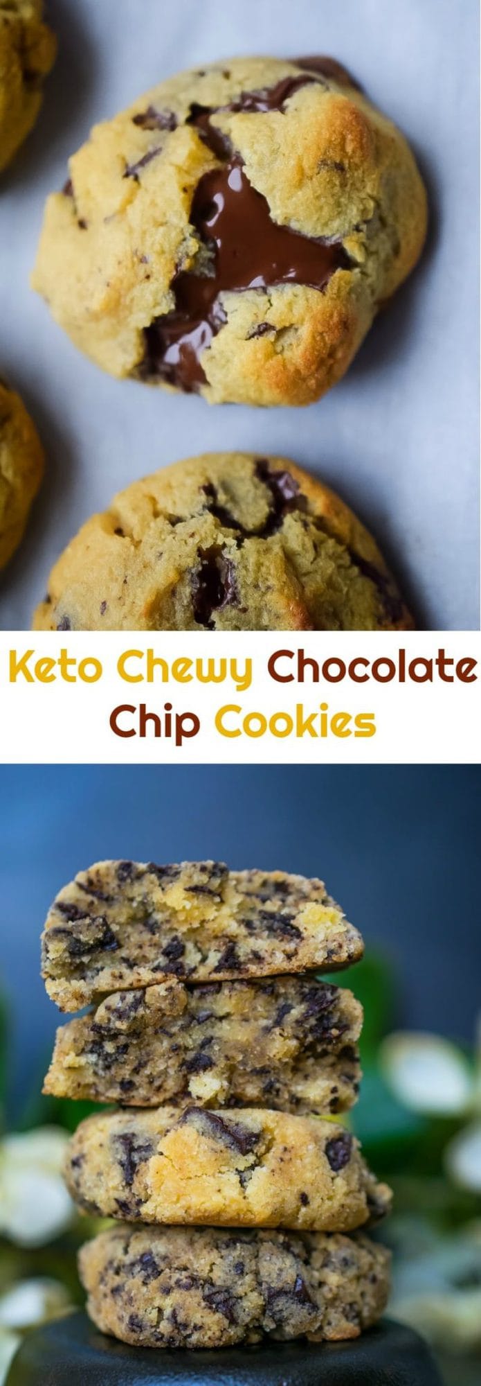 Keto Chewy Chocolate Chip Cookies | Peace Love and Low Carb