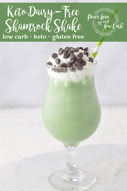 The perfect sugar free, low carb St. Pattys Day Treat. Skip the high-carb, sugar loaded version and go for this Keto Dairy Free Shamrock Shake.
