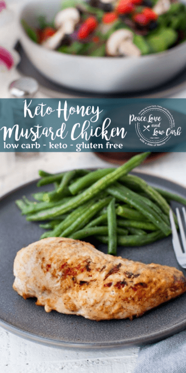 Low carb recipes don't get much easier than this. Only 2 ingredients - low carb honey mustard dressing and chicken. This Keto Honey Mustard Chicken is sure to become a family favorite.
