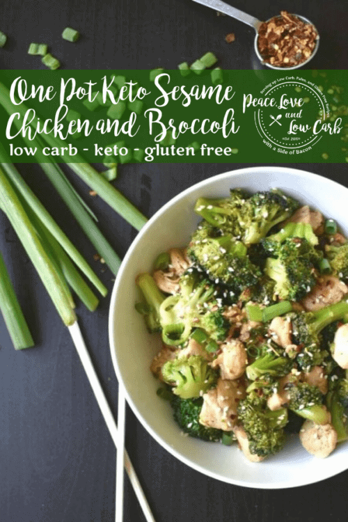 This One Pot Keto Sesame Chicken and Broccoli is easy to make, only calls for inexpensive, real food ingredients, and best of all, it only dirties one pan. Win/win!