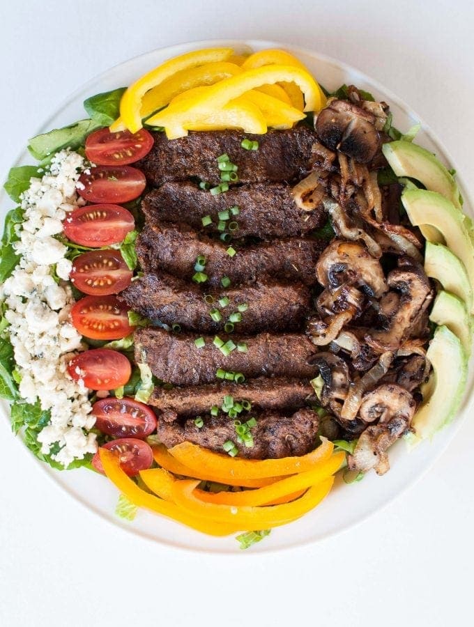 Blackened Chicken Steak Salad | Peace Love and Low Carb